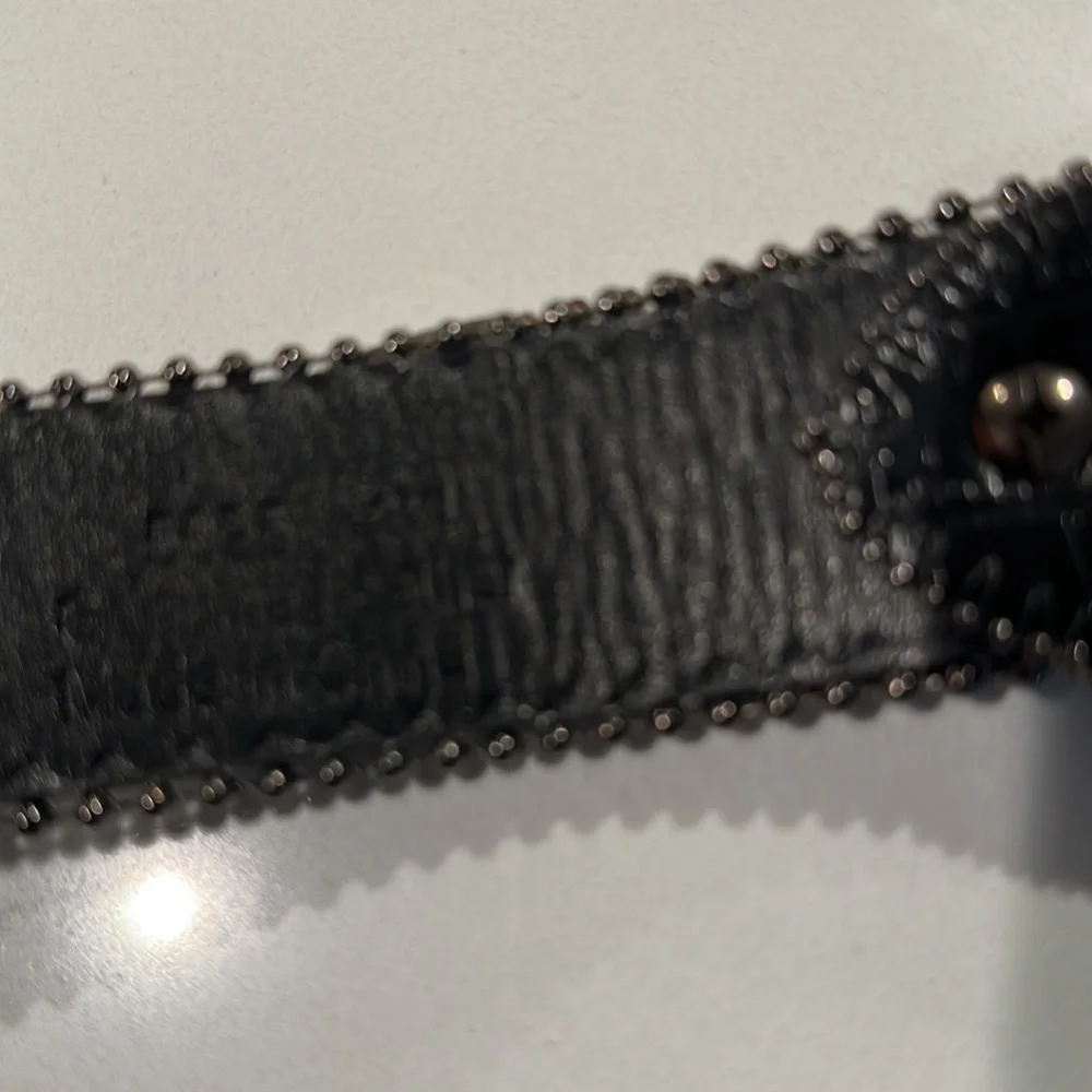 Western Cowgirl Belt 2XL Woman’s black Leather with black Rhinestone Bling